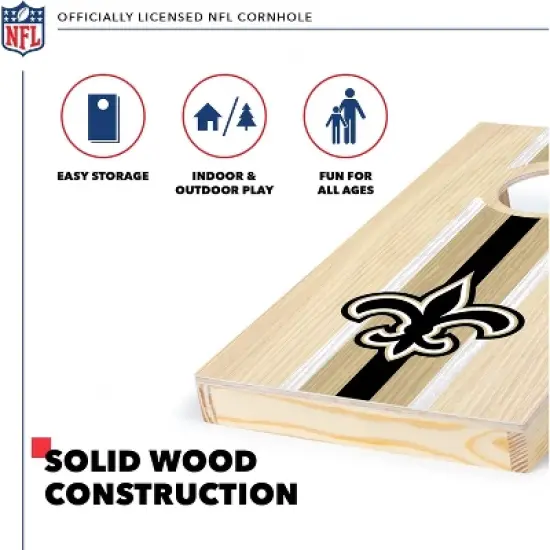 NFL New Orleans Saints 1'x2' Wood Cornhole Set image {2}