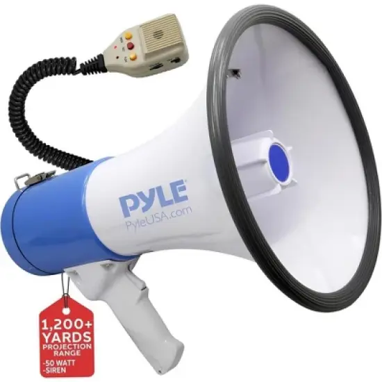 Pyle Megaphone PA Speaker with Rechargeable Battery, Siren Mode, Handheld Microphone & AUX Input &ndash; PMP59IR image {7}