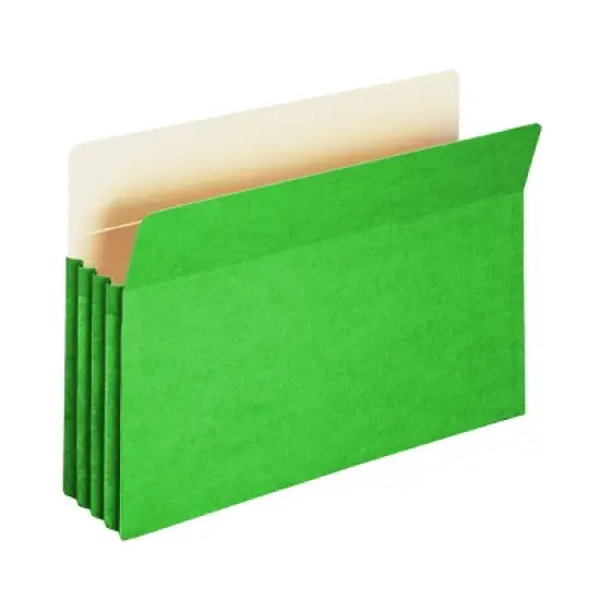 Smead File Pocket, Straight-Cut Tab, 3-1/2" Expansion, Legal Size, Green, 25 per Box (74226) image {7}