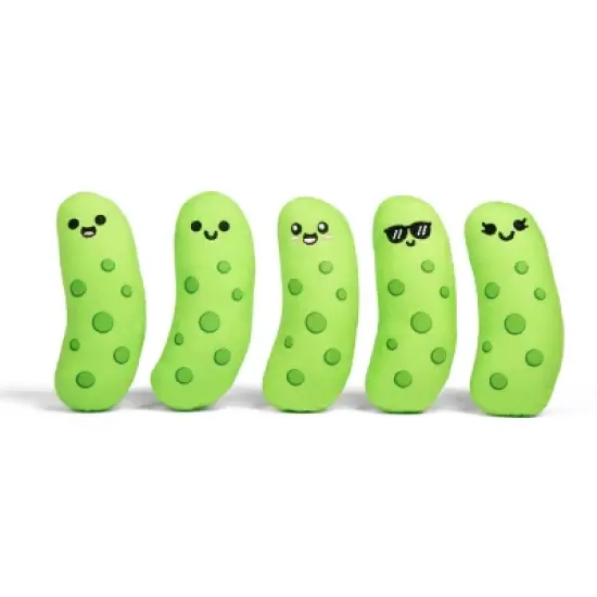 What Do You Meme? Emotional Support Pickles Stuffed Animal: Novelty Polyester Plush Toy, Food-Themed, 5"x6" image {1}