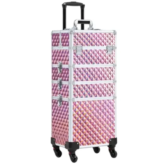 Yaheetech 4-In-1 Aluminum Rolling Cosmetic Makeup Train Cases image {8}