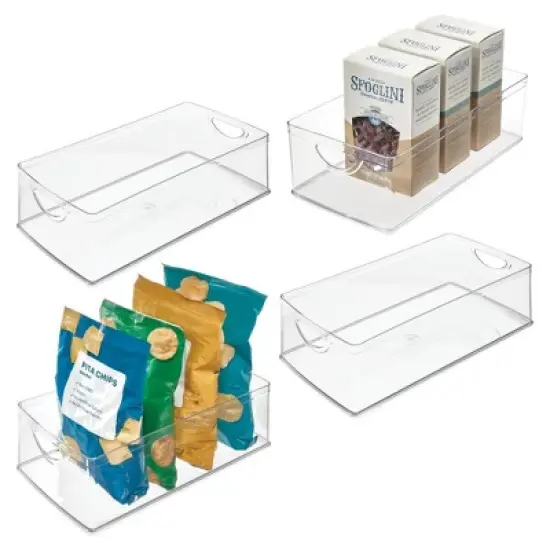 Plastic Kitchen Cabinet Storage Bins - Set of 4 - Clear - Made in USA image {10}