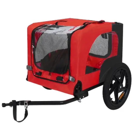 Pet Bike Trailer Dog Cart for Bicycle,Suitable for Small and Medium Pets, Easy Folding Cart Frame, Quick Release Wheel, Non-Slip Floor, Internal Leash image {16}