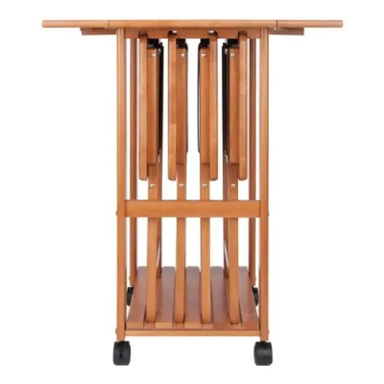 5pc Set Sophia Snack Tables Teak - Winsome image {8}