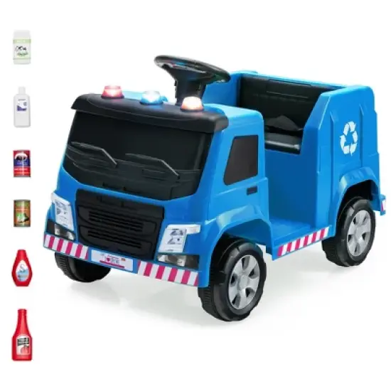 Costway 12V Recycling Garbage Truck Electric Ride On Toy Remote w/Recycling Accessories image {11}