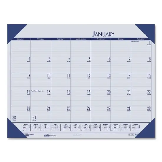 House of Doolittle EcoTones Recycled Monthly Desk Pad Calendar 12-Month January 2026 to December 2026 Ocean Blue Sheets image {4}