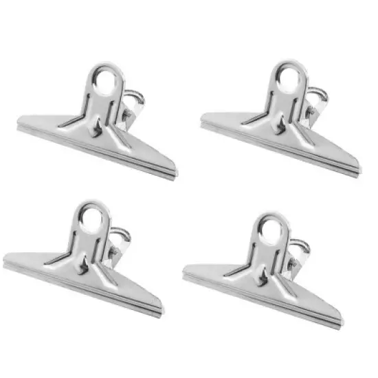 Unique Bargains Spring Loaded Office Metal Binder Clip 4 Pcs image {5}