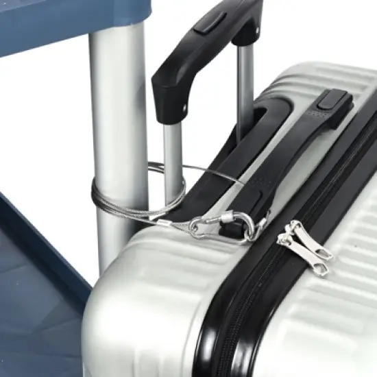 Unique Bargains Stainless Steel Luggage Lighting Travel Snap Hook Locking Cables Silver image {4}