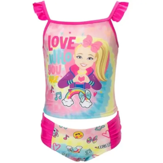 JoJo Siwa Girls Racerback Tankini Top and Bikini Bottom Swim Set Little Kid to Big Kid  image {8}