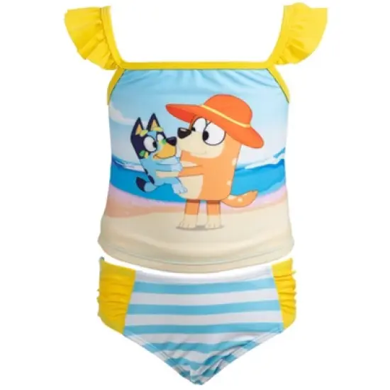 Bluey Bingo Bluey Girls Lace-Up Back Tankini Top and Bikini Bottom Swim Set Toddler image {9}