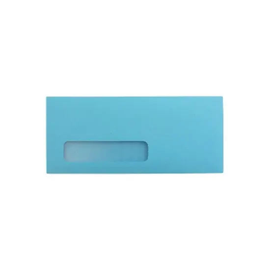 JAM Paper Clasp #10 Window Envelope 4 1/8" x 9 1/2" Blue 500/Pack (5156476H) image {3}