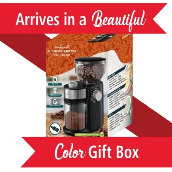 Brentwood 8 Ounce Automatic Burr Coffee Bean Grinder Mill in Black image {2}