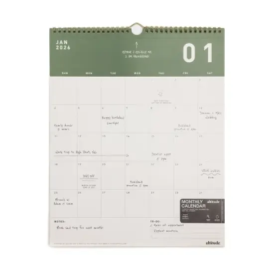 Altitude 2026 12 Months 12"x15" Wall Calendar Monthly Dark Sage image {4}