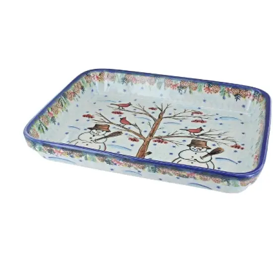 Blue Rose Polish Pottery 150 Vena Medium Rectangular Baker image {7}