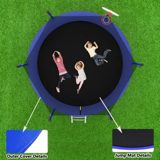 HFYee 8/10/14FT Safety-Enclosed Kids Trampoline Indoor/Outdoor Bounce Mat for Different Ages image {8}
