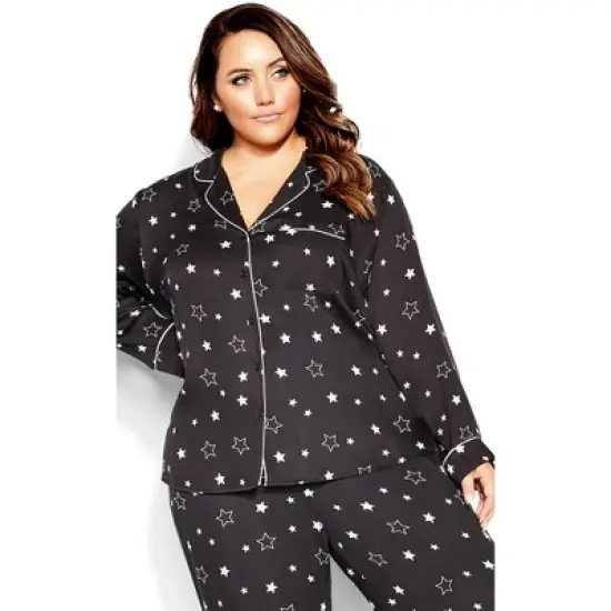 Women's Plus Size Galaxy Sleep Shirt - black | CITY CHIC image {3}