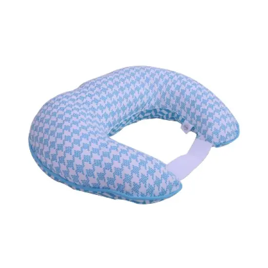 Bacati - 3 pc Houndstooth/Herringbone Aqua Muslin Hugster Feeding & Infant Support Nursing Pillow with 2 removable zippered covers  image {7}