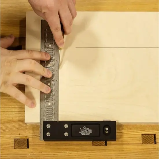 JessEm 07406 150mm Stainless Steel Precision Square Measuring Tool Ruler with Patented Flex Grip and Fade Resistant Markings - Metric image {1}