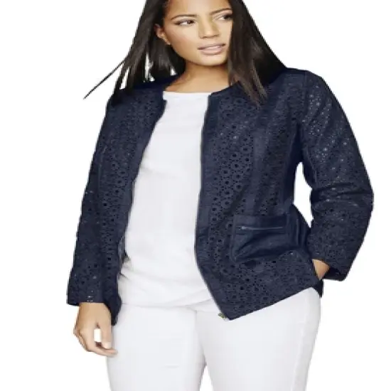 Jessica London Women&rsquo;s Plus Size Eyelet Jacket image {1}