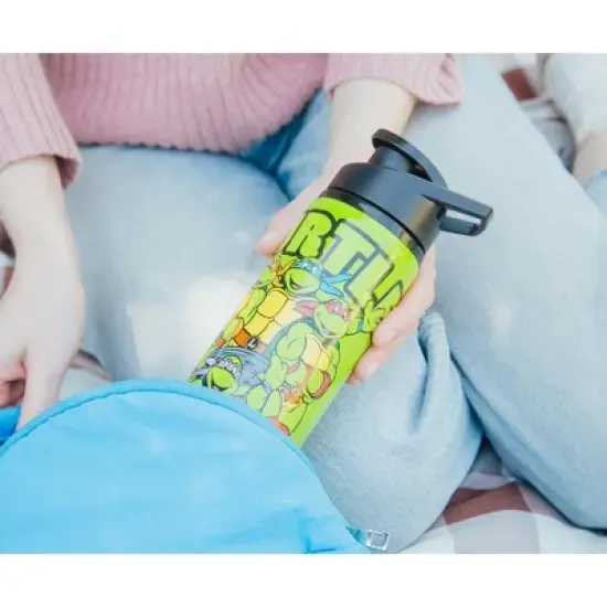 Silver Buffalo Teenage Mutant Ninja Turtles "Turtle Power" Stainless Steel Water Bottle image {6}