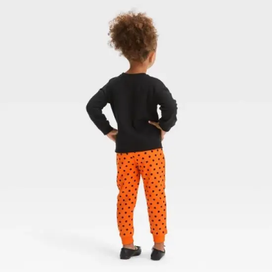 Toddler Girls' Disney Minnie Mouse Halloween Fleece Top and Bottom Set - Black image {1}