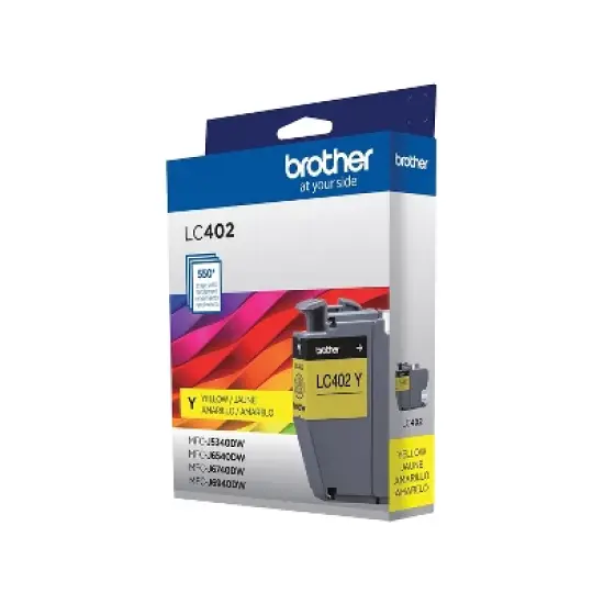 Brother LC402 Yellow Standard Yield Ink Cartridge Prints Up to 550 Pages (LC402YS) image {4}