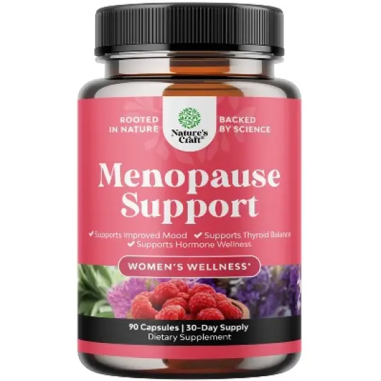 Menopause Support Capsules, Hormone Balance for Women, Supports Hormone Wellness, Night Sweats, Improved Mood & Thyroid Balance, Nature's Craft image {1}