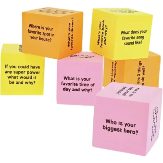 Juvale 6-Pack Conversation Starters Cubes, Kids Educational Activities, 3 Assorted Colors, 1.5 inches image {2}