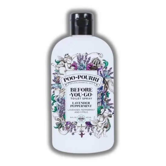 Poo-Pourri Before-You-Go Toilet Spray | Unique essential oil formula helps your home - Lavender PepperMint (16 oz) XL Refll image {4}