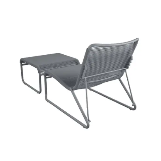 Lita 2pc Patio Lounge & Ottoman Set - Charcoal - CosmoLiving by Cosmopolitan image {3}