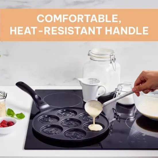 Kitchenfun Blini Nonstick Mini Pancake Crepe Maker - 7 Smiley Pancakes image {6}