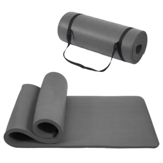 Gulches oga mat, one inch thickened high-density practice mat, tear-resistant practice yoga mat with straps, suitable for all kinds of yoga practice image {5}