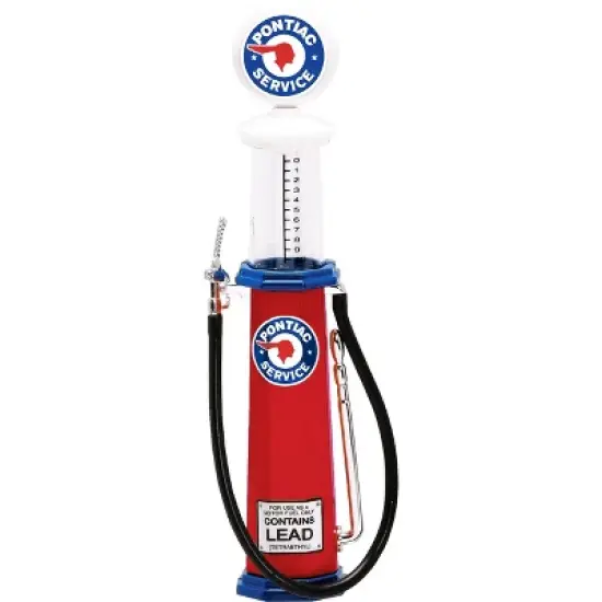 Pontiac Gasoline Vintage Gas Pump Cylinder 1/18 Diecast Replica by Road Signature image {1}