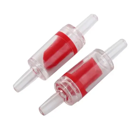 Unique Bargains Aquarium Fish Bowl Plastic Non-return Air Pump Check Valve Red Clear 2 Pcs image {3}