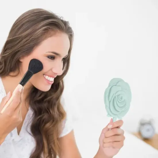 Unique Bargains Rose Flower Handheld Mirror 1 Pc image {2}