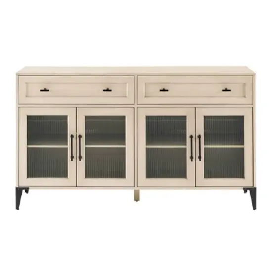 4 Door Reeded Glass Storage Sideboard - Saracina Home image {6}