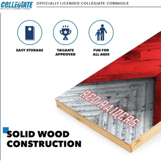 NCAA Texas Tech Red Raiders 2'x4' Wood Cornhole Set image {2}