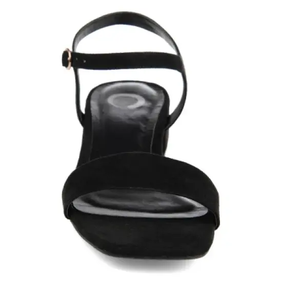 Journee Collection Womens Beyla Open Square Toe Low Block Heel Sandals image {5}