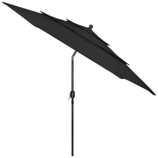 Northlight 9.75ft Outdoor Patio Market Umbrella with Hand Crank and Tilt, Black image {2}