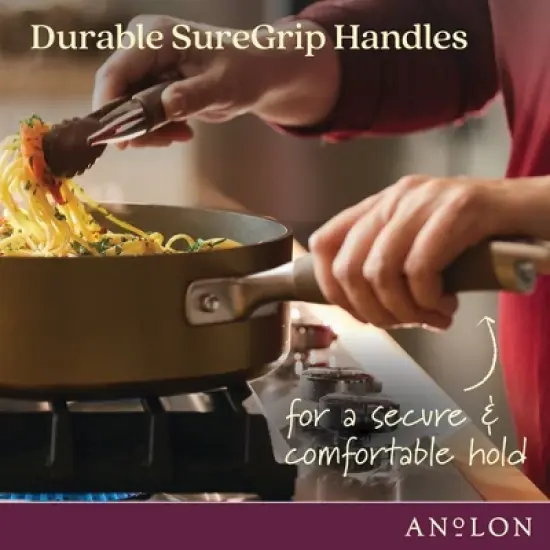 Anolon Advanced Home 2qt Hard Anodized Nonstick Saucepan with Straining Lid Bronze image {7}