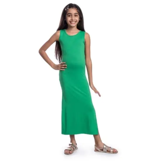 24seven Comfort Apparel Girls Side Slit Maxi Dress image {9}