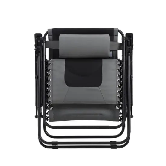 Captiva Designs Patio Zero Gravity Free XL Padded Seat Recliner with Cup Holder & Alloy Steel Frame - Gray image {6}