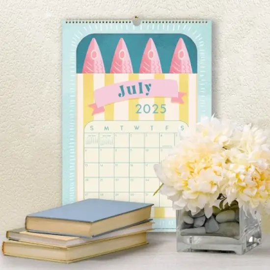 Blue Sky 12"x17" 2025-2026 Monthly Wall Calendar Tinned Assorted image {1}