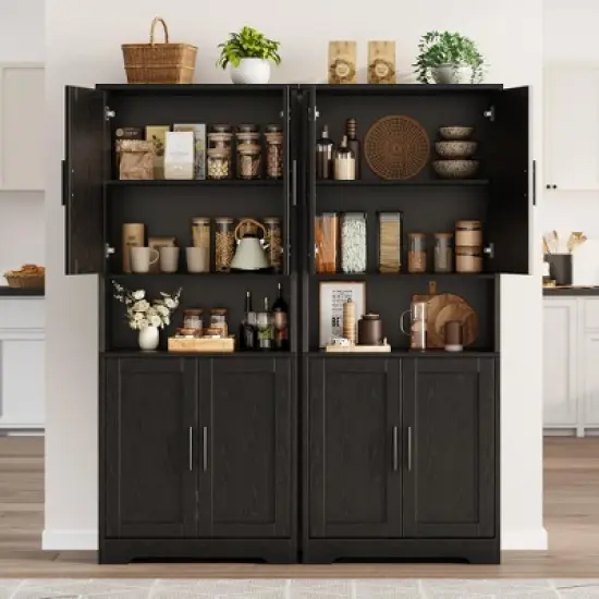 Pantry Cabinet,70" Tall Kitchen Pantry Cabinet with Doors and Adjustable Shelves, Freestanding Cupboard, Tall Storage Cabinet for Bathroom image {5}