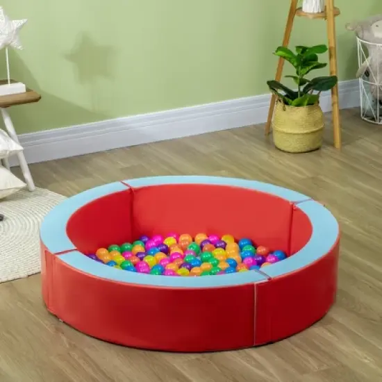 Outsunny Indoor/Outdoor Memory Foam Ball Pit for Toddlers 1-3 Sensory Toy, Red image {1}