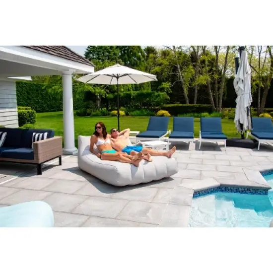 Swimline Cloud Oxford Fabric Inflatable Swimming Pool XL Chaise Lounger - 73" - Beige image {2}