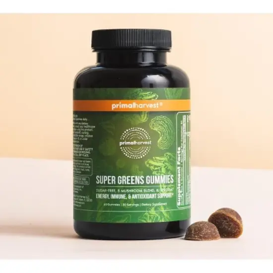 Primal Harvest Super Greens Gummies, for Energy and Immune Support Nutrient-Rich, Berry-Flavored Gummies image {3}