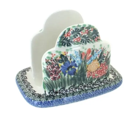 Blue Rose Polish Pottery 487 Ceramika Artystyczna Napkin Holder image {25}