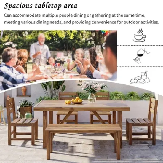 FIONECA High-Quality Acacia Wood Outdoor Table & Chair Set for Patio, Balcony, Backyard image {2}