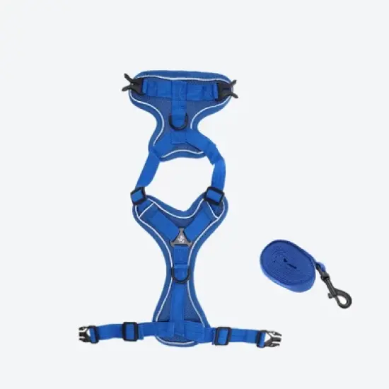 Unique Bargains Cat Harness and Leash with Reflective Strips Medium Blue 1 Set image {3}